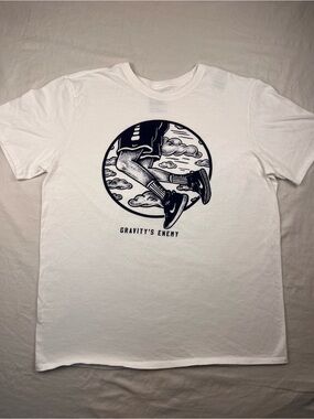Nike White Graphic 'Gravity's Enemy' Short Sleeve Tee